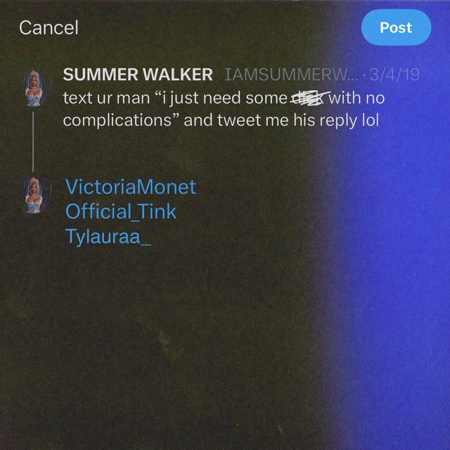 "Girls Need Love (Girls Mix)" - Summer Walker